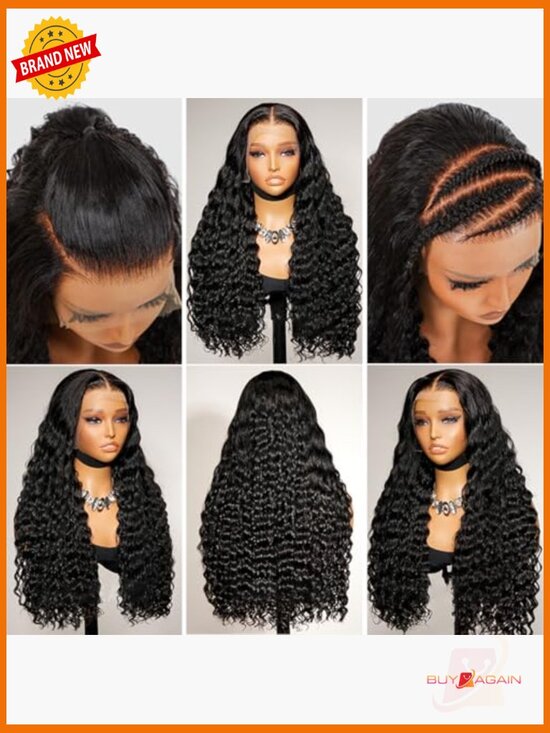 13x6 Deep Wave Lace Front Wig Human Hair 200 Density Pre Plucked Glueless